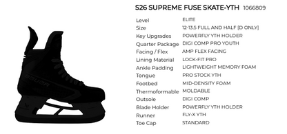 BAUER SUPREME FUSE 스케이트 유스 [예약 주문 / Pre-Order]