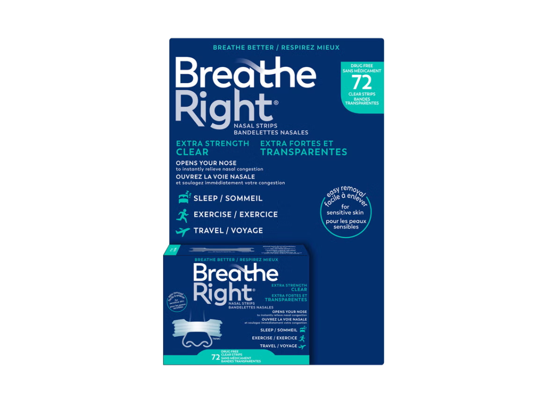 [Breathe Right] 아이스하키 선수 비강확장 코테이프 엑스트라 투명 72매