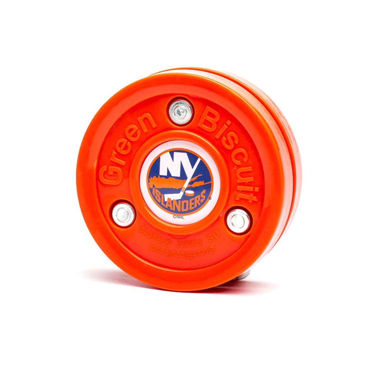 https://www.thehockeyshop.com/cdn/shop/products/green-biscuit-hockey-pucks-green-biscuit-original-nhl-training-puck-new-york-islanders-4-7oz-28744087306306_1800x1800.jpg?v=1693420398